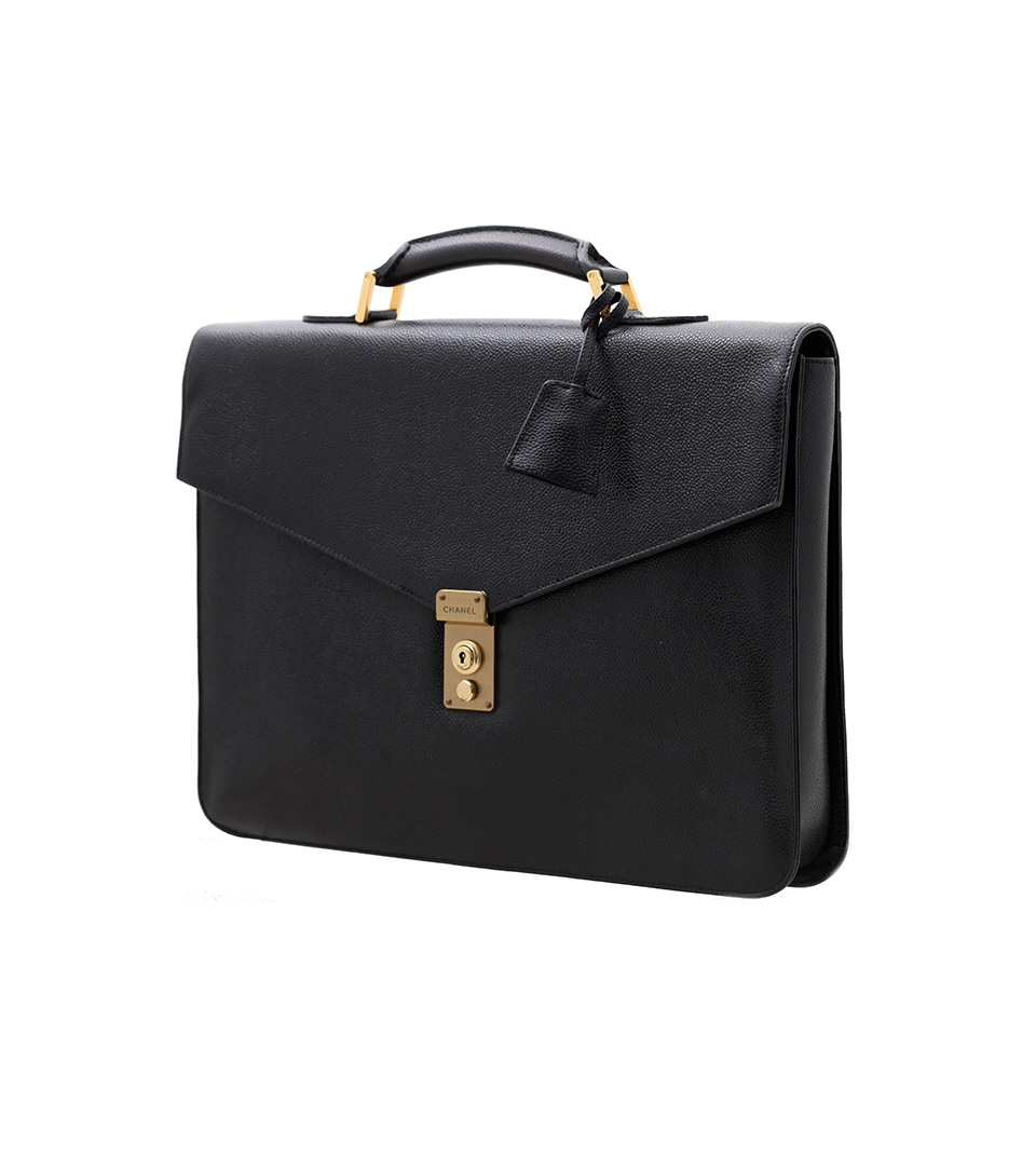 black briefcase purse