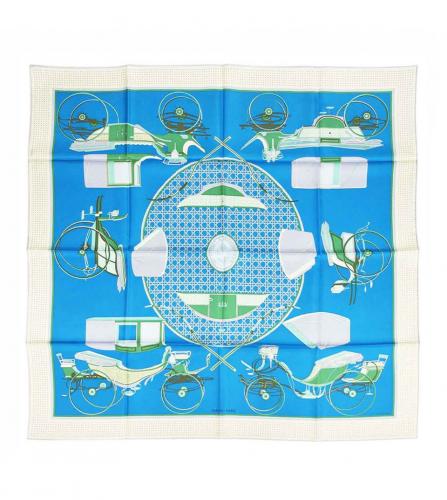 HERMES SILK SCARF 90 LES VOITURES A TRANSFORMATION