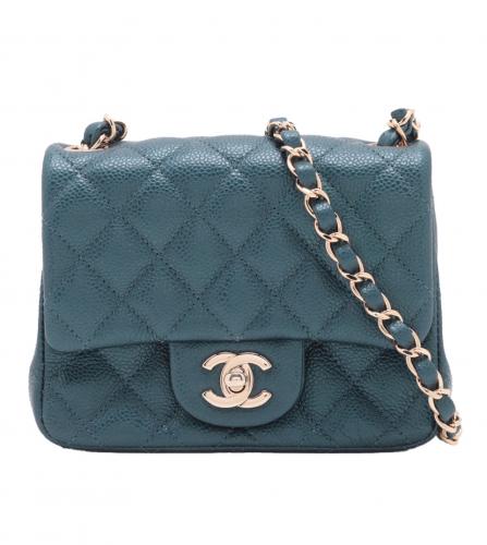Chanel 17 flap bag navy blue