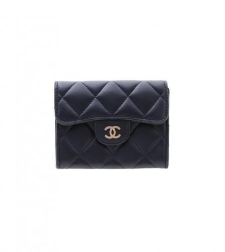 CHANEL BLACK SMALL FLAP WALLET