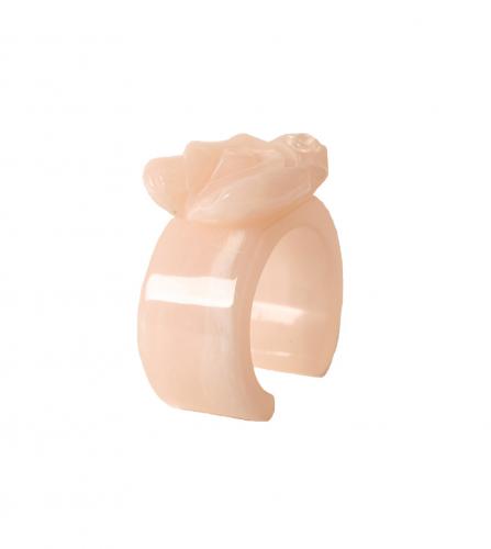 CHANEL CAMELIA PINK RESIN CUFF