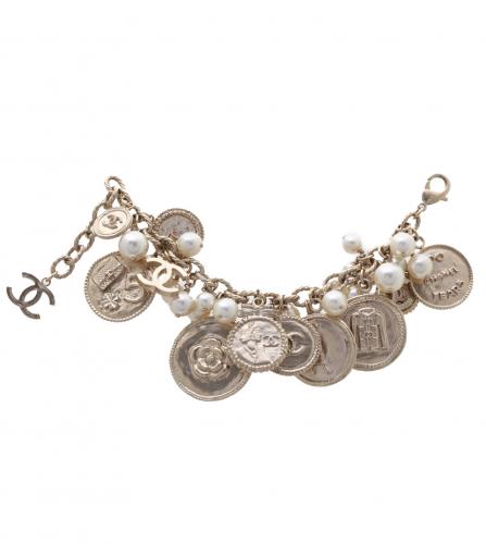 CHANEL 100 YEARS ANNIVERSARY COINS PEARL BRACELET