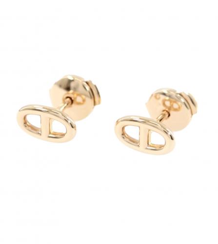 HERMES CHAINE D'ANCRE PINK GOLD EARRINGS