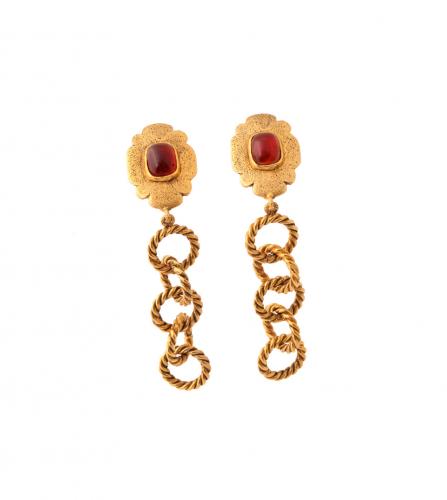 CHANEL GRIPOIX CLIP-ON EARRINGS