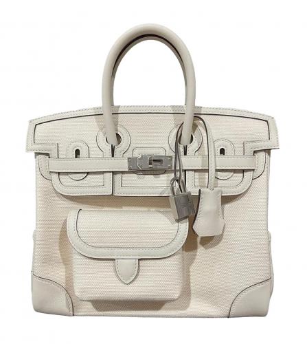 HERMES BIRKIN CARGO 25 TOILE ASH, SWIFT NATA