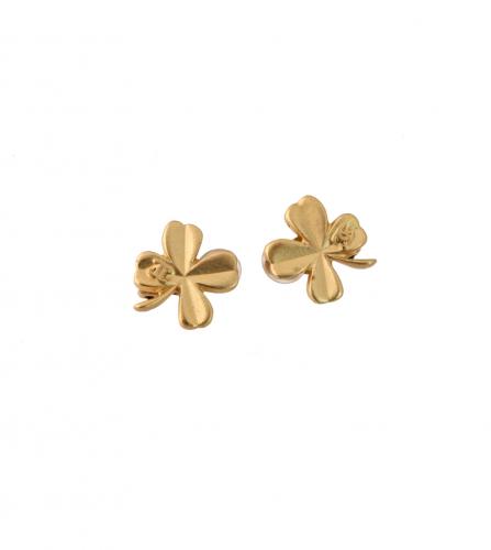 Chanel Gold Four Leaf Clover Clip-on Earrings