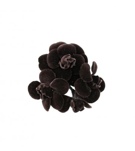 CHANEL VELVET FLOWER BROOCH