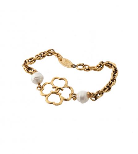 CHANEL CLOVER & PEARL BRACELET