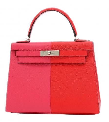 HERMES KELLY 28 EPSON RUGE, EXTREAM, BLEU ZANZIBAR