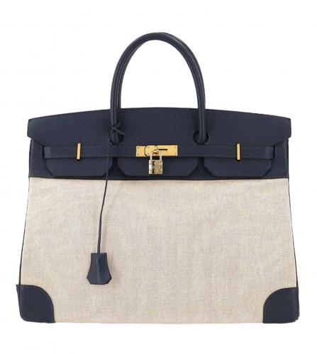 HERMES BIRKIN 40 TOILE ASH COURCHEVEL