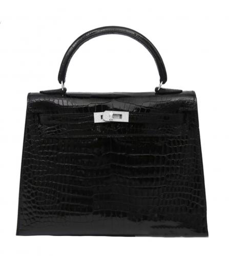 HERMES 'Constance' vintage bag in black box leather - VALOIS VINTAGE PARIS
