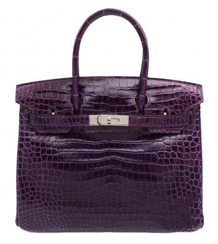 HERMES BIRKIN 30 CROCODILE POROSUS AMETHYST