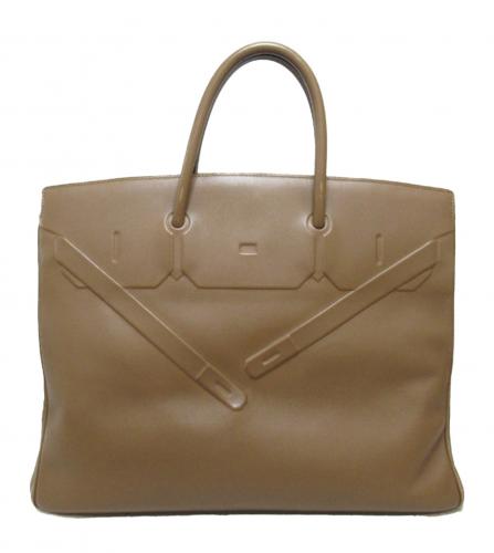 JERMES BIRKIN SHADOW 35 CALF BROWN