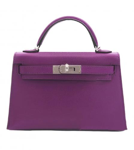 HERMES MINI KELLY CHEVRE ANEMONE