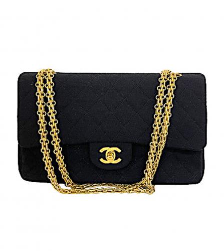 CHANEL CHAIN BIJOUX JERSEY DOUBLE FLAP TIMELESS