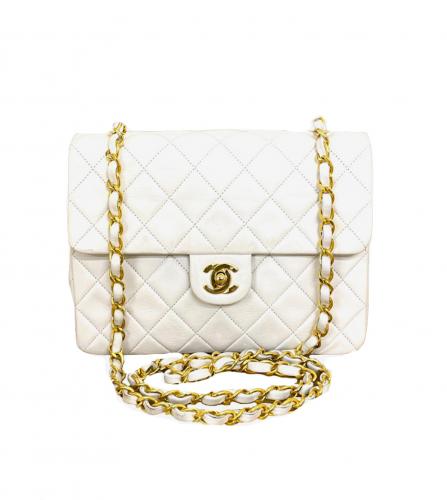 CHANEL WHITE FLAP BAG