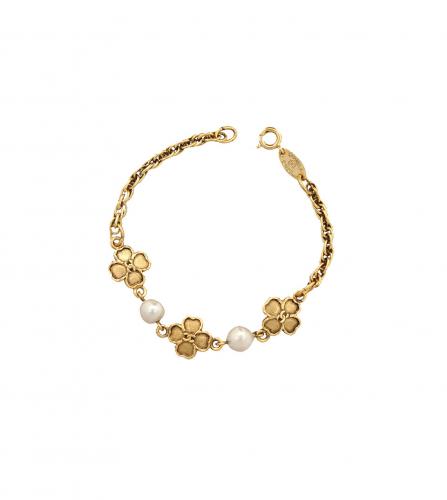 CHANEL CLOVER PEARL BRACELET