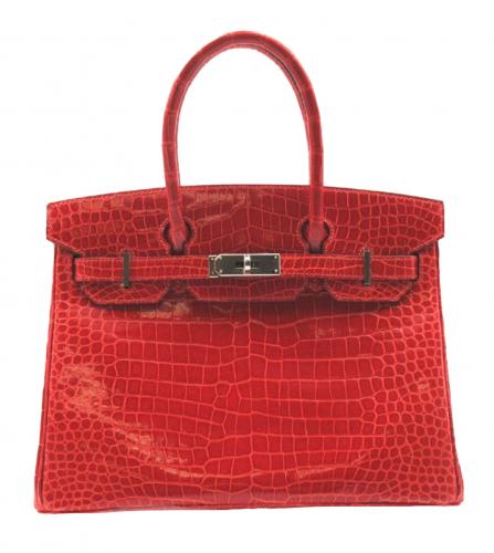 Hermes Birkin Handbag Brique Clemence With Palladium Hardware 30 Red Auction