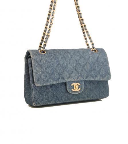 CHANEL DENIM BLUE JEAN FLAP BAG 25