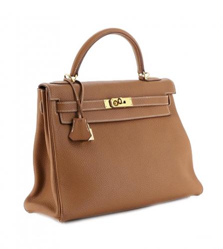 HERMES GOLD COURCHEVEL KELLY 32