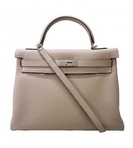 HERMES KELLY 32 TOGO TOURTERELLE GRAY