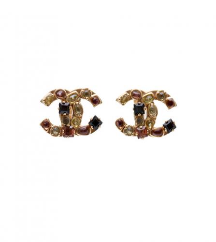 CHANEL GRIPOIX MULTICOLOR CLIP-ON EARRINGS