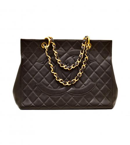 CHANEL BLACK CAVIAR TOTE BAG