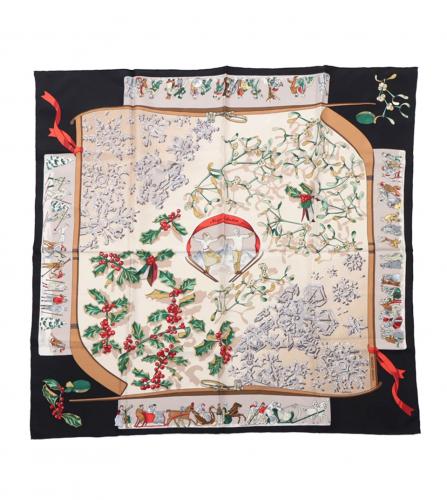 HERMES SILK SCARF NEIGE D'ANTON