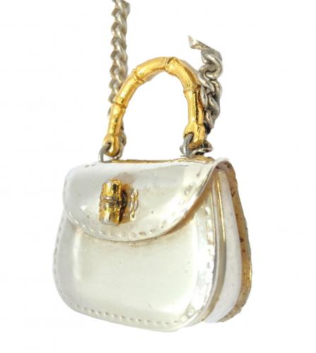 GUCCI BAMBOO HANDBAG SILVER CHARM