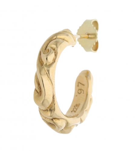CHROME HEARTS 22K HOOP SCROOL EARRING