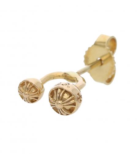 CHROME HEARTS 22K DOUBLE CROSS BALL MINI EARRING