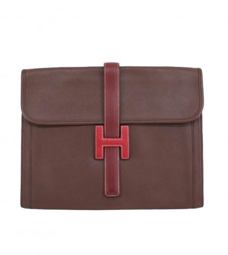 HERMES JIGE COURCHEVEL BROWN