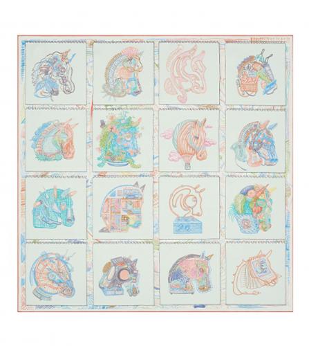 HERMES SILK SCARF 90 CHEVALOSCOPE