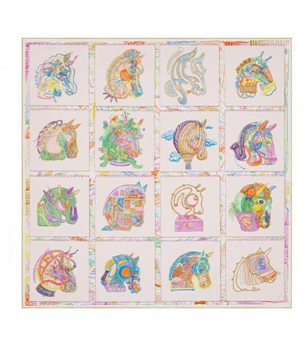 HERMES SILK SCARF 90 CHEVALOSCOPE