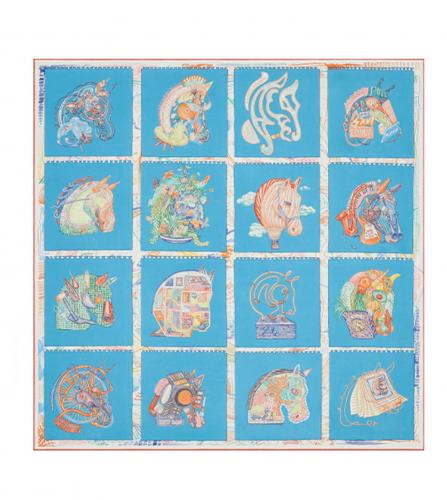 HERMES SILK SCARF 90 CHEVALOSCOPE