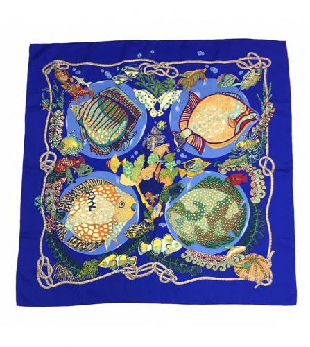 HERMES SILK SCARF 90 Grands Fonds