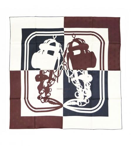 HERMES SILK SCARF 90 BRIDES DA GALA QUADRI TATOO