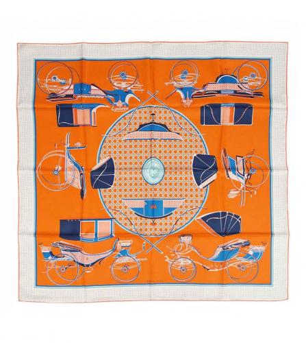 HERMES SILK SCARF 90 LES VOITURES A TRANSFORMATION