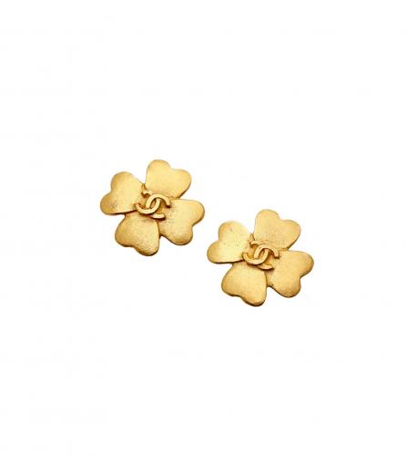 CHANEL CLOVER CLIP-ON EARRINGS