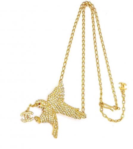 CHANEL EAGLE STRASS NECKLACE