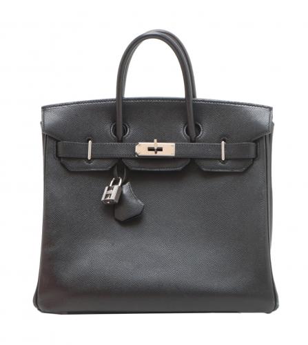 HERMES HAUT À COURROIES HAC 28 Epsom Black