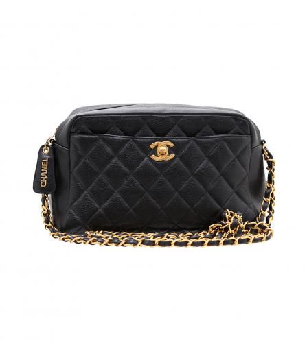 CHANEL BLACK CAMERA CAVIAR BAG