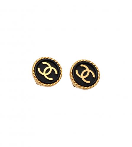 CHANEL Paris Spring 1993 Long Gold Plated CC Logo Earrings