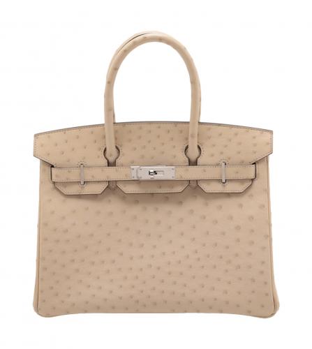 HERMES BIRKIN 30 OSTRICH PARCHEMIN