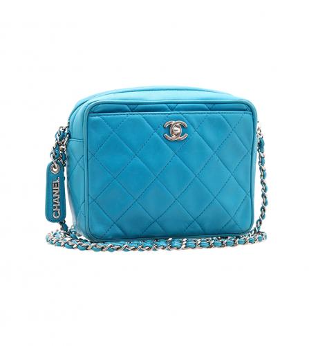 CHANEL BLUE CAMERA BAG