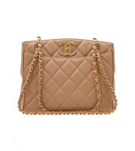  CHANEL BEIGE CAVIAR TOTE BAG