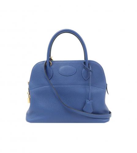 HERMES BOLIDE 31 BLUE BAG