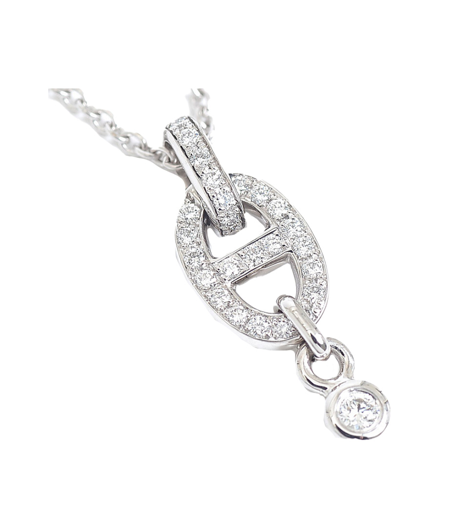 Rare! Authentic Hermes 18k Rose Gold Diamond Constance Amulette Pendant  Necklace | Fortrove