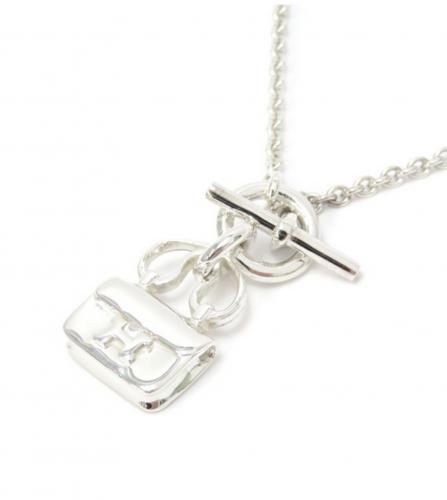 HERMES CONSTANCE SILVER NECKLACE
