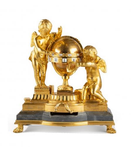 A Louis XVI gilt bronze Cupids mantel clock